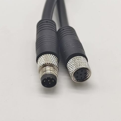 FOWIUNYE M8 6 Pins Male to Female Connector Cable, A Code Straight Molding Cable Female to Male Aviation Sensor Electrical PVC Shielded Cable 30V 1.5A AC/DC Industrial Molded Cable 0.5M AWG22 in Kuwait