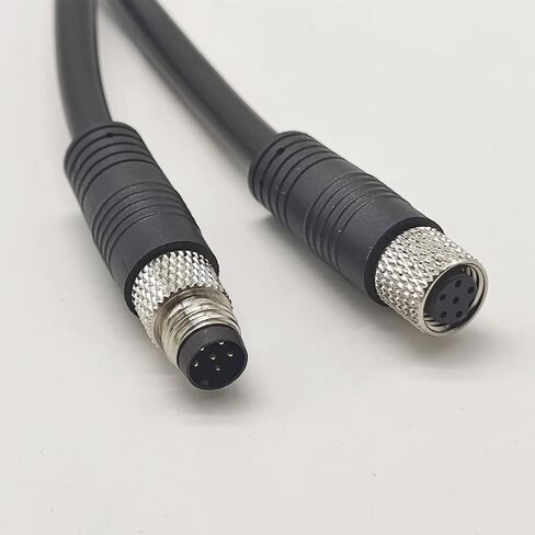 FOWIUNYE M8 6 Pins Male to Female Connector Cable, A Code Straight Molding Cable Female to Male Aviation Sensor Electrical PVC Shielded Cable 30V 1.5A AC/DC Industrial Molded Cable 0.5M AWG22 in Kuwait