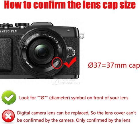 37mm Lens Cap Compatible for Olympus E-M10 Mark III Pen E-PL7 kit M.Zuiko 14-42mm Lens, 45mm f/1.8 Lens (2 Pack) in Saudi Arabia