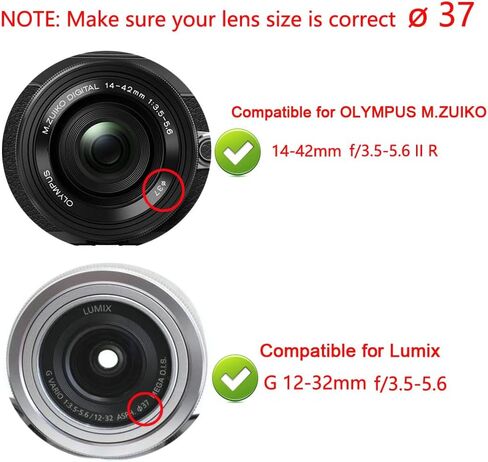 37mm Lens Cap Compatible for Olympus E-M10 Mark III Pen E-PL7 kit M.Zuiko 14-42mm Lens, 45mm f/1.8 Lens (2 Pack) in Saudi Arabia