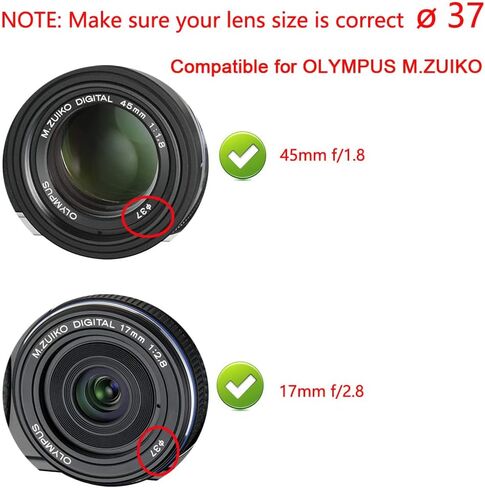 37mm Lens Cap Compatible for Olympus E-M10 Mark III Pen E-PL7 kit M.Zuiko 14-42mm Lens, 45mm f/1.8 Lens (2 Pack) in Saudi Arabia