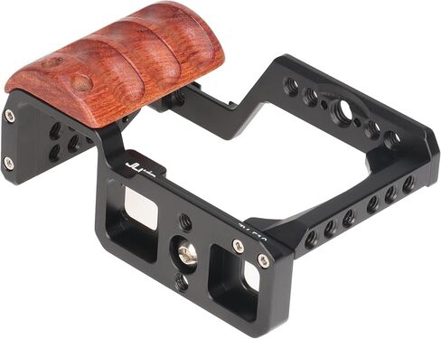 Hersmay ZVE10 Camera Cage with Wooden Side Handle Cage Rig Accessories for Sony ZV-E10 DSLR Camera in Saudi Arabia