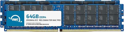 وحدة ترقية ذاكرة الوصول العشوائي OWC 128 جيجابايت (2 × 64 جيجابايت) DDR4 ECC مسجلة CL21 PC4-23400 2933 ميجاهرتز SDRAM متوافقة مع موديلات 2019 Mac Pro 7,1 (OWC2933R6M128) in Kuwait