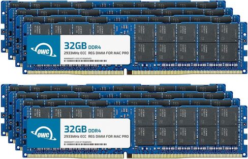وحدة ترقية ذاكرة الوصول العشوائي OWC 128 جيجابايت (2 × 64 جيجابايت) DDR4 ECC مسجلة CL21 PC4-23400 2933 ميجاهرتز SDRAM متوافقة مع موديلات 2019 Mac Pro 7,1 (OWC2933R6M128) in Kuwait