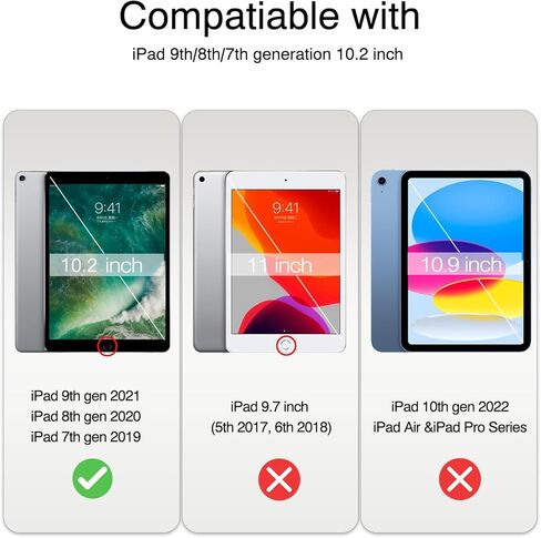 واقي شاشة KUAELEN لجهاز iPad 9th 8th 7th Generation، مضاد للضوء الأزرق 10.2 بوصة، طبقة من الزجاج المقوى، قلم Apple / مقاوم للخدش [عبوة واحدة] in Kuwait