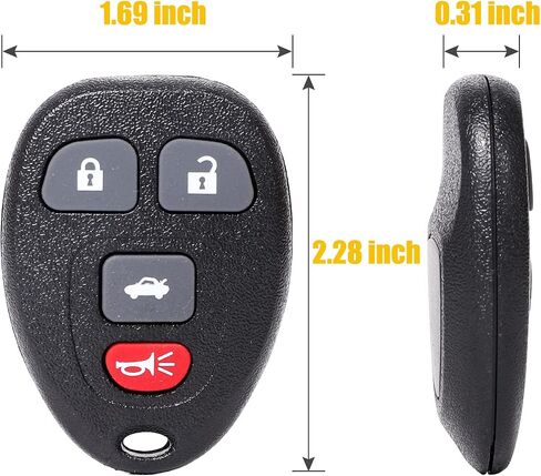 OGATOO Key Fob Replacement for Chevy Chevrolet Malibu Cobalt 2006 2007 2008 2009 2010 2011 2012, Pontiac G5 G6 Grand Prix, Buick Allure Lacross, KOBGT04A 15252034, 4 Button Keyless Entry Remote, 2pc in Saudi Arabia