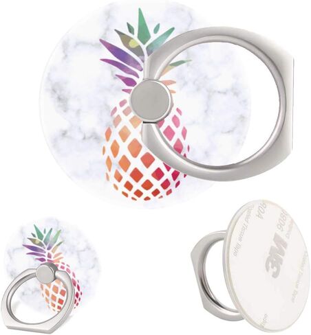 (3 حزمة) حامل الهاتف المحمول الدائري قبضة إصبع ، أبيض رخامي روز الذهب الأناناس الهاتف الخليوي حامل قابل للطي متوافق مع جميع الهواتف الذكية in Kuwait