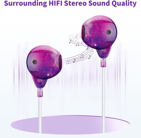 Coolden for Type-C in-Ear Earbuds with Microphone Volume Control&Support Call HiFi Stereo USB C Headphones, Wired Earphones Compatible with Samsung Galaxy Z Flip 4/ Z Flip 3/ Z Flip 5, Colorful in Kuwait