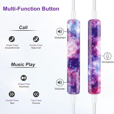 Coolden for Type-C in-Ear Earbuds with Microphone Volume Control&Support Call HiFi Stereo USB C Headphones, Wired Earphones Compatible with Samsung Galaxy Z Flip 4/ Z Flip 3/ Z Flip 5, Colorful in Kuwait