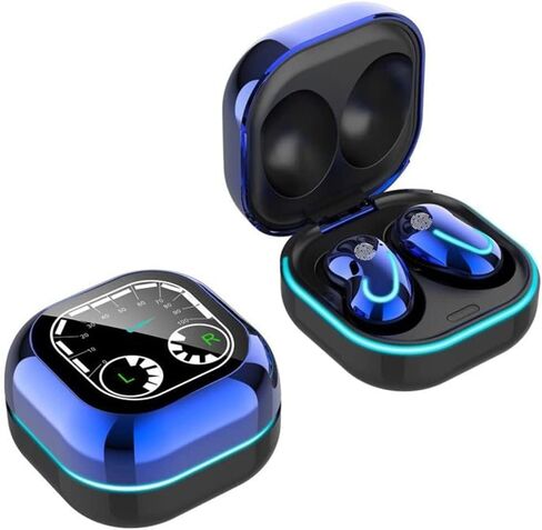 Acuvar Fully Wireless Bluetooth 5.1 Rechargeable IPX4 Waterproof Sweatproof Earbud Headphones with Microphone, Micro USB LCD Clock Charging Case Surround Stereo Bass and Noise Cancelling Calls (Pink) in Kuwait