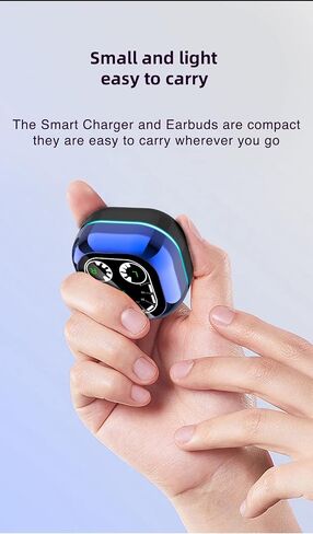 Acuvar Fully Wireless Bluetooth 5.1 Rechargeable IPX4 Waterproof Sweatproof Earbud Headphones with Microphone, Micro USB LCD Clock Charging Case Surround Stereo Bass and Noise Cancelling Calls (Pink) in Kuwait