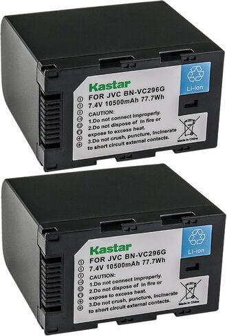 Kastar BN-VC296G استبدال بطارية ليثيوم أيون 7.4 فولت 10500 مللي أمبير في الساعة لـ JVC Connected CAM GY-HC500E GY-HC500U، JVC GY-HC500SPC كاميرا فيديو متصلة 4K، كاميرا فيديو JVC GY-HC 550 GY-HC 550E in Saudi Arabia