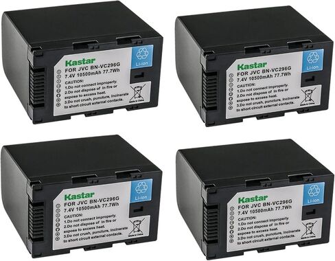 Kastar BN-VC296G استبدال بطارية ليثيوم أيون 7.4 فولت 10500 مللي أمبير في الساعة لـ JVC Connected CAM GY-HC500E GY-HC500U، JVC GY-HC500SPC كاميرا فيديو متصلة 4K، كاميرا فيديو JVC GY-HC 550 GY-HC 550E in Saudi Arabia