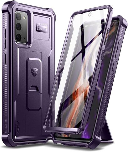 Dexnor for Samsung Galaxy Note 20 5G Case, [Built in Screen Protector and Kickstand] Heavy Duty Military Grade Protection Shockproof Protective Cover for Samsung Galaxy Note 20 Black in Saudi Arabia