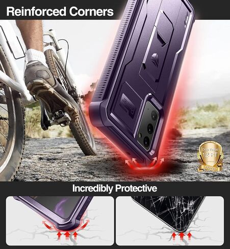 Dexnor for Samsung Galaxy Note 20 5G Case, [Built in Screen Protector and Kickstand] Heavy Duty Military Grade Protection Shockproof Protective Cover for Samsung Galaxy Note 20 Black in Saudi Arabia