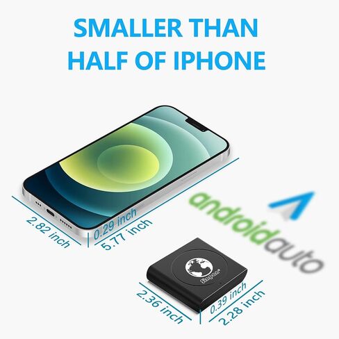 محول لاسلكي تلقائي بنظام اندرويد 2023 بخاصية التوصيل والتشغيل، تحويل سلكي الى لاسلكي من اجل تشغيل السيارة بدون تأخير 5.8 جيجاهرتز، بلوتوث وواي فاي، اجعل سيارتك مرتبة in Kuwait