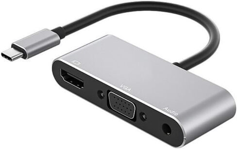 بديل Suckoo USBC إلى HDMI VGA 3.5 مقسم توصيل الصوت 1 في 2 خارج متوافق مع الكمبيوتر المحمول Mac TYPEC خارجي HDMI VGA TV مراقب كابل محول محور 1920@1080P in Saudi Arabia