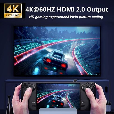 قاعدة إرساء رمانا لسطح البخار، قاعدة شحن 6 في 1 مع جيجابت إيثرنت، HDMI 2.0 4K@60 هرتز، 60 وات PD 3.0، شحن سريع USB من النوع C، 3 USB-A 3.0، ملحقات سطح البخار رمادي in Kuwait