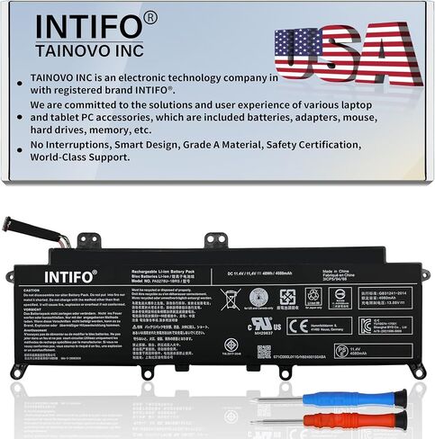 بطارية الكمبيوتر المحمول INTIFO 48Wh PA5278U-1BRS المتوافقة مع Toshiba Portege X30-D X30-E X30-F Tecra X40-D X40-E X40-F Series Notebook [11.4V 4080mAh 3-Cell] in Kuwait