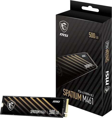 MSI سباتيوم M461 PCIe 4.0 NVMe M.2 500GB SSD داخلي PCIe الجيل الرابع (سباتيوم M461 PCIe 4.0 NVMe M.2 500GB) in Kuwait