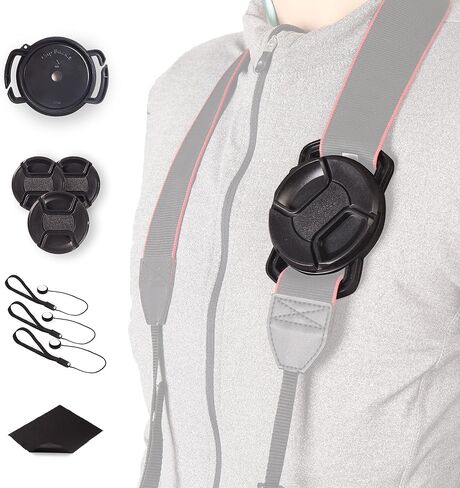 Camera Lens Cap Buckle Anti-Lost Holder Keeper Kits Lens Cap Holder Strap Holder Anti-Loss len Leash Included (72mm-77mm) in Saudi Arabia