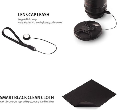 Camera Lens Cap Buckle Anti-Lost Holder Keeper Kits Lens Cap Holder Strap Holder Anti-Loss len Leash Included (72mm-77mm) in Saudi Arabia