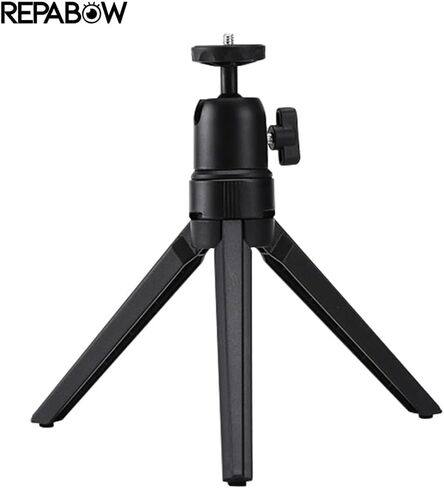 REPABOW Mini Projector Tripod, Desktop Tabletop Stand Tripod for Projectors, DSLR Cameras, Webcams, Gimbal Handle Grip Stabilizer - Angle Adjustable, Black in Saudi Arabia