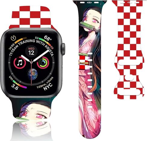 سوار ساعة TZNUOUIE Anime متوافق مع أحزمة الساعة 38 مم 40 مم 41 مم 42 مم 44 مم 45 مم 49 مم، حزام رياضي بديل من السيليكون الناعم لسلسلة الساعات 9/8/7/6/5/4/3/2/1/SE، هدية للأولاد والبنات in Kuwait