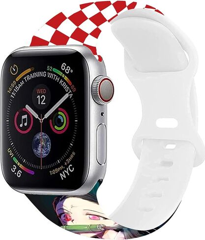 سوار ساعة TZNUOUIE Anime متوافق مع أحزمة الساعة 38 مم 40 مم 41 مم 42 مم 44 مم 45 مم 49 مم، حزام رياضي بديل من السيليكون الناعم لسلسلة الساعات 9/8/7/6/5/4/3/2/1/SE، هدية للأولاد والبنات in Kuwait