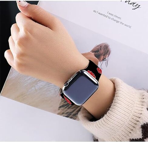 TZNUOUIE Anime Watch Band Compatible with Watch Bands 38mm 40mm 41mm 42mm 44mm 45mm 49mm,Cartoon Soft Silicone Replacement Sport Strap for Watch All Series 9 8 7 6 5 4 3 2 1 SE,Gift for Boys Girls in Kuwait