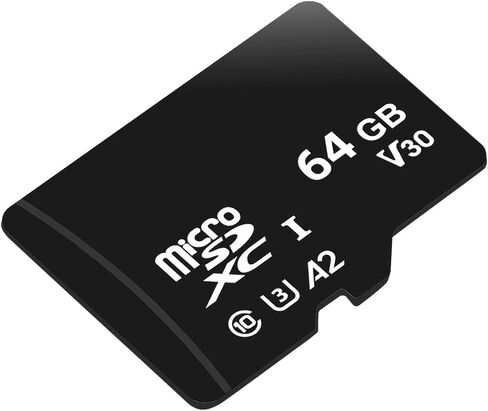 بطاقة ذاكرة WESECUU MicroSDXC SD بسعة 64 جيجابايت، بطاقة ذاكرة فلاش للتخزين الموسع لكاميرات الجسم - سرعة قراءة تصل إلى 80 ميجابايت/ثانية-SD25 in Kuwait