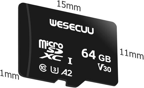 بطاقة ذاكرة WESECUU MicroSDXC SD بسعة 64 جيجابايت، بطاقة ذاكرة فلاش للتخزين الموسع لكاميرات الجسم - سرعة قراءة تصل إلى 80 ميجابايت/ثانية-SD25 in Kuwait