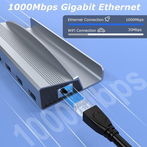 محطة إرساء ARyee لسطح البخار، قاعدة شحن 6 في 1 مع HDMI 2.0 4K@60 هرتز، جيجابت إيثرنت، 3USB-A 3.0 منفذ شحن كامل السرعة USB-C لسطح البخار الصمام in Kuwait