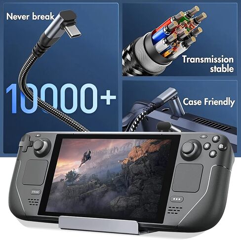 محطة إرساء ARyee لسطح البخار، قاعدة شحن 6 في 1 مع HDMI 2.0 4K@60 هرتز، جيجابت إيثرنت، 3USB-A 3.0 منفذ شحن كامل السرعة USB-C لسطح البخار الصمام in Kuwait