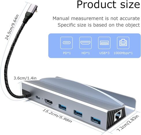 محطة إرساء ARyee لسطح البخار، قاعدة شحن 6 في 1 مع HDMI 2.0 4K@60 هرتز، جيجابت إيثرنت، 3USB-A 3.0 منفذ شحن كامل السرعة USB-C لسطح البخار الصمام in Kuwait