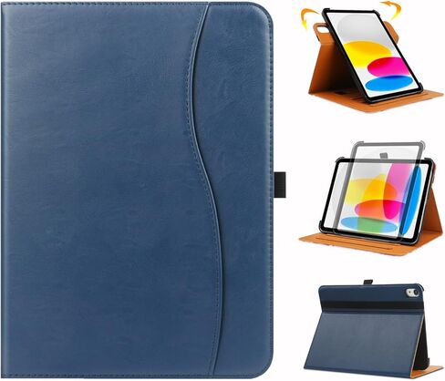حافظة FANRTE دوارة لجهاز iPad الجيل العاشر (موديل 2022) 10.9 بوصة - غطاء حامل دوار 360 درجة، غطاء حامل قابل للطي متعدد الزوايا مع جيب مع خاصية النوم/الاستيقاظ التلقائي، أسود in Kuwait