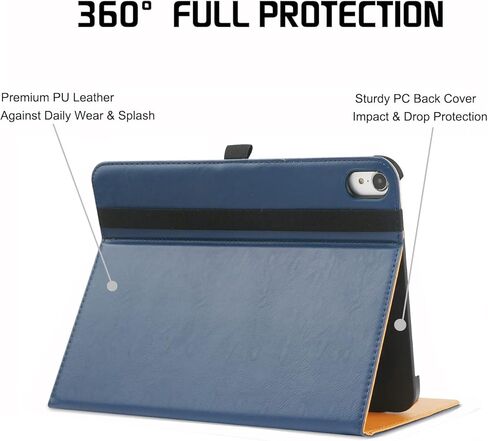 حافظة FANRTE دوارة لجهاز iPad الجيل العاشر (موديل 2022) 10.9 بوصة - غطاء حامل دوار 360 درجة، غطاء حامل قابل للطي متعدد الزوايا مع جيب مع خاصية النوم/الاستيقاظ التلقائي، أسود in Kuwait