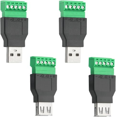وماي كونجكنج 4 قطع USB 2.0 نوع A ذكر أنثى إلى 5 دبابيس أنثى برغي مع درع محول قابس طرفي محول موصل in Saudi Arabia