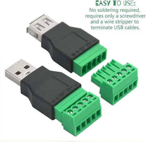 وماي كونجكنج 4 قطع USB 2.0 نوع A ذكر أنثى إلى 5 دبابيس أنثى برغي مع درع محول قابس طرفي محول موصل in Saudi Arabia