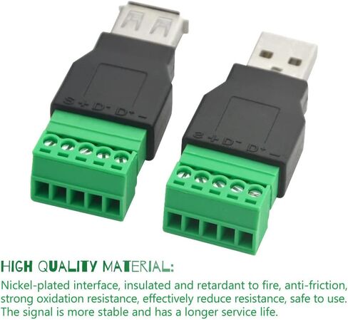 وماي كونجكنج 4 قطع USB 2.0 نوع A ذكر أنثى إلى 5 دبابيس أنثى برغي مع درع محول قابس طرفي محول موصل in Saudi Arabia