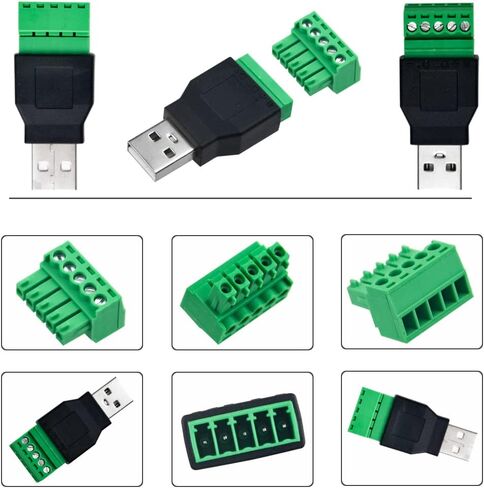 وماي كونجكنج 4 قطع USB 2.0 نوع A ذكر أنثى إلى 5 دبابيس أنثى برغي مع درع محول قابس طرفي محول موصل in Saudi Arabia