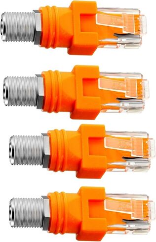 WINBOB 2 قطعة F أنثى إلى RJ45 ذكر محوري برميل مقرنة محول إيثرنت محول موصل اقناع موصل مستقيم in Kuwait