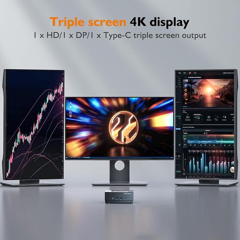 PELADN HA-1 Dual LAN Mini PC, AMD Ryzen 5 5625U (6C/12T up to 4.3Ghz), 16GB DDR4, 512GB NVME SSD, Win 11 Pro, 4K@60Hz HDMI, WiFi 5, Bluetooth 4.2, Compact Desktop Computers. in Kuwait