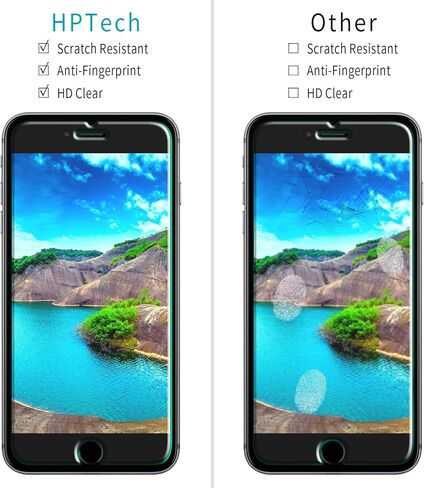 HPTech (عبوتان) زجاج مقسى لهاتف iPhone SE 3، SE 2022، iPhone SE 2، SE 2020، واقي شاشة، مضاد للخدش، خالٍ من الفقاعات، صديق للحافظة in Saudi Arabia