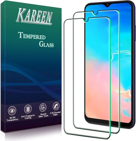KAREEN [2-Pack] Screen Protector for Samsung Galaxy A03S, Galaxy A03, A03 Core Tempered Glass, Anti Scratch, Bubble Free, 9H Hardness, Case Friendly in Kuwait