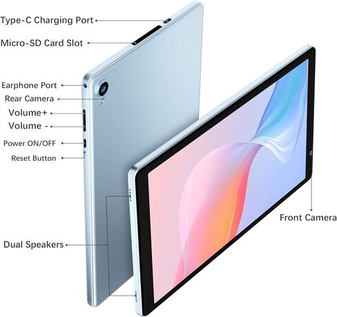 جهاز لوحي WeTap Android مقاس 10 بوصة، أجهزة لوحية M10 Android 12 OS، ذاكرة 2+32 جيجابايت، جهاز لوحي Android بكاميرا مزدوجة، أجهزة لوحية بشاشة IPS 1280x800، معالج رباعي النواة، بطارية 6000 مللي أمبير في الساعة، بلوتوث واي فاي (أرجواني) in Kuwait