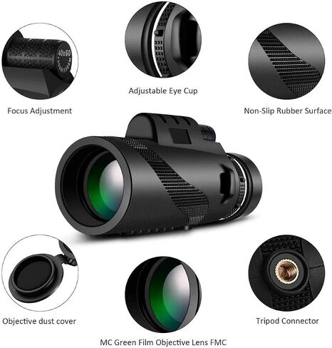 80x100 HD Monocular Telescope High Powered Monocular for Adults with Smartphone Adapter Monocular Scope for Stargazing Hiking Wildlife Watching in Saudi Arabia