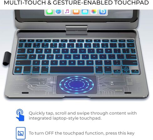 حافظة typecase Touch iPad Pro 11 2020 مع لوحة مفاتيح ولوحة لمس - نمط لوحة مفاتيح سحرية، متوافقة مع Apple Pencil ولوحة التتبع ومفاتيح الإضاءة الخلفية الذكية، لوحة مفاتيح لجهاز iPad 11 Pro 2020 (جرافيت) in Kuwait