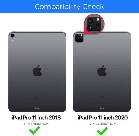 حافظة typecase Touch iPad Pro 11 2020 مع لوحة مفاتيح ولوحة لمس - نمط لوحة مفاتيح سحرية، متوافقة مع Apple Pencil ولوحة التتبع ومفاتيح الإضاءة الخلفية الذكية، لوحة مفاتيح لجهاز iPad 11 Pro 2020 (جرافيت) in Kuwait