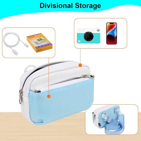 حقيبة حماية للسفر من TXEsign لـ Kodak Printomatic/Kodak Smile/Kodak Step/Polaroid Snap Touch الرقمية حقيبة تخزين حقيبة الكاميرا المطبوعة الفورية مع حقيبة ملحقات حزام الكتف in Kuwait